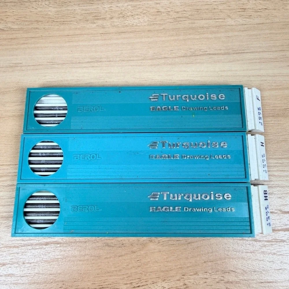 Berol Eagle Drawing Leads Turquoise 2375 F H HB Vintage Graphite 3 PARTIAL Packs